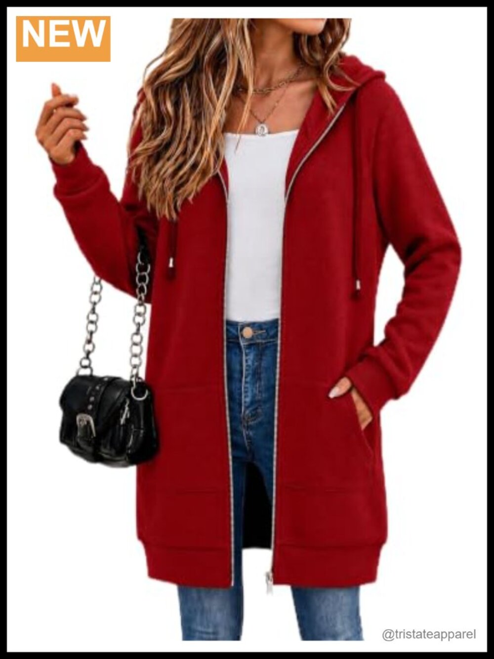 Zeagoo Women's Zip Up Hoodie Long Tunic Sweatshirt Oversized Fleece Casual